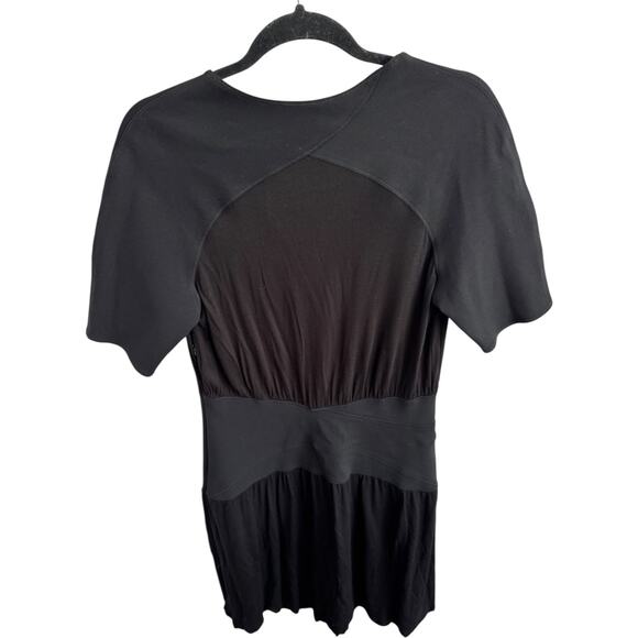 THAKOON black bandage short sleeved midi V neck dress 10 - Picture 5 of 16